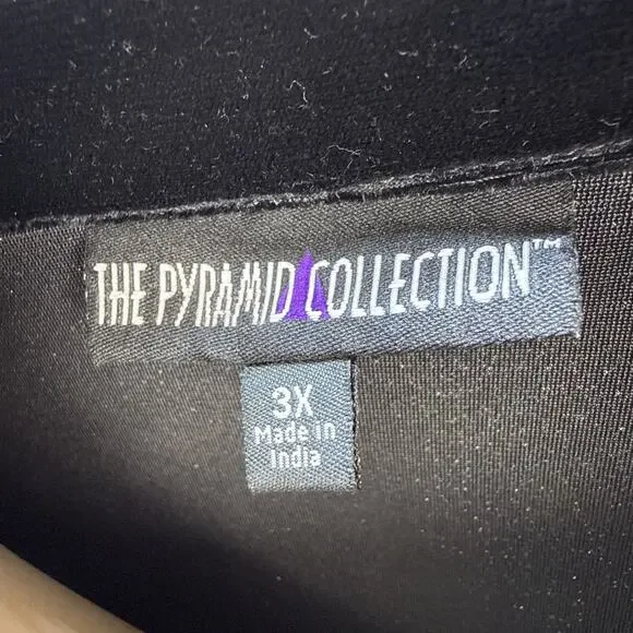 The Pyramid Collection Embroidered Black Velvet Peasant Dress Size 3X Boho - Picture 8 of 9